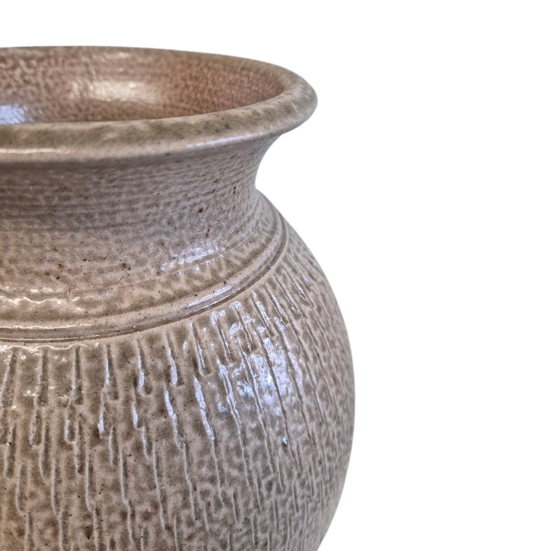 Etched salt glaze vase - Image 2